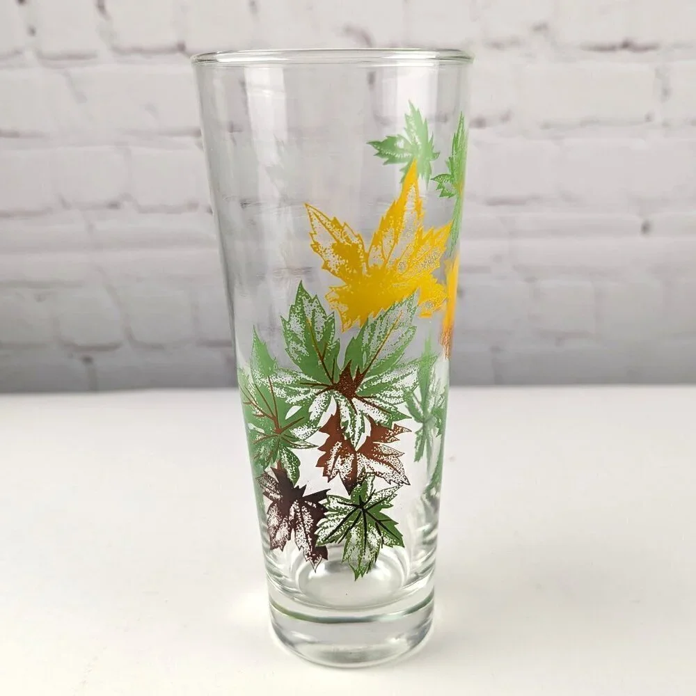 Vintage 50s Maple Leaves Highball Glass